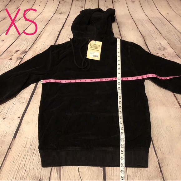 Anthropologie Corduroy Sweatshirt Pullover Black Cords Unisex - Picture 4 of 8